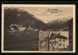 AK Oberammergau, Hotel Und Gemischtwarenhandlung Burger In Der Bahnhofstrasse, Passionstheater Und Laberstock  - Theatre