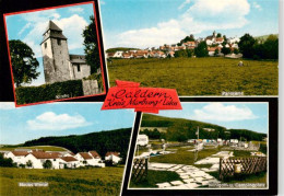 73908881 Caldern Marburg Lahn Kirche Panorama Neues Viertel Minigolf Und Camping - Autres & Non Classés