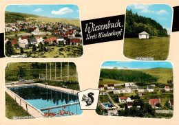 73908799 Wiesenbach Biedenkopf Panorama Waldpartie Schwimmbad Ortspartie - Autres & Non Classés