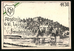 AK Passau, Absolvia 6 Kl. Lyzeum Freudenhain 1938  - Altri & Non Classificati