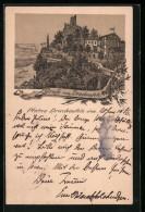 Vorläufer-Lithographie Ganzsache PP6F38 /018: Königswinter, 1886, Gasthaus Auf Dem Drachenfels  - Tarjetas