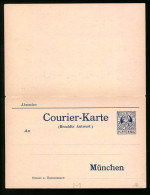 Klapp-AK München, Private Stadtpost, Courier-Karte  - Timbres (représentations)
