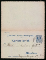 Klapp-AK München, Private Stadtpost, Courier, Karten-Brief  - Timbres (représentations)