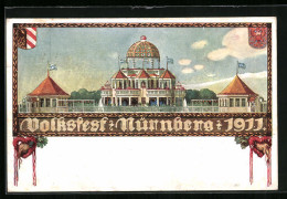 Künstler-AK Ganzsache Bayern PP27C5 /01, Nürnberg, Volksfest 1911  - Cartoline
