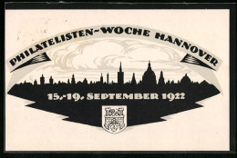 AK Hannover, Ganzsache PP61C4 /03, Philatelisten-Woche 1922  - Briefmarken (Abbildungen)
