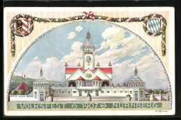 AK Ganzsache Bayern PP15C131 /01, Nürnberg, Volksfest 1907  - Cartoline