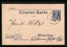 AK München, Private Stadtpost, Courier-Karte  - Timbres (représentations)