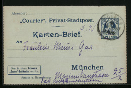 AK München, Courier, Private Stadtpost  - Francobolli (rappresentazioni)