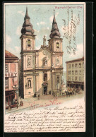 Lithographie Wien, Mariahilferkirche, Aussenansicht  - Other & Unclassified