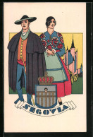 Artista-Postal Segovina, Wappen, Mann Und Frau In Ortsüblicher Tracht  - Other & Unclassified