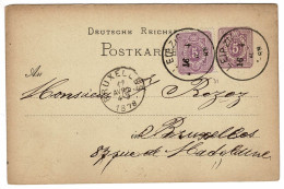 Postkarte Deutsche Reichspost Deutsches Reich 5 Pfennig 1878 Leipzig Sachsen TWIETMEYER Postwaardestuk - Sachsen