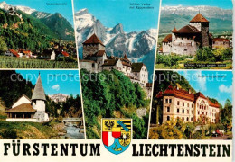 73869180 Fuerstentum Liechtenstein Panorama Schloss Vaduz Mit Rappenstein Und Sa - Liechtenstein