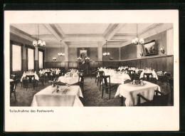 AK Minden I. W., Hotel König Von Preussen, Teilansicht Vom Restaurant  - Minden