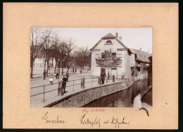 Fotografie Brück & Sohn Meissen, Ansicht Grossenhain I. Erzg., Blick Auf Den Lindenplatz Mit Mühlgraben  - Places