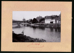 Fotografie Brück & Sohn Meissen, Ansicht Rosswein, Ufer Der Mulde, Blick Von Unter Den Linden  - Lieux