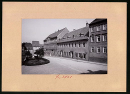 Fotografie Brück & Sohn Meissen, Ansicht Rosswein, Kriegerdenkmal, Pfarre, Schule, Schulhaus  - Lieux