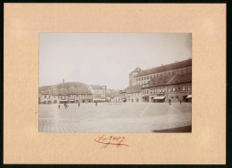 Fotografie Brück & Sohn Meissen, Ansicht Bilin, Marktplatz Mit Gasthaus & Clumberg  - Places