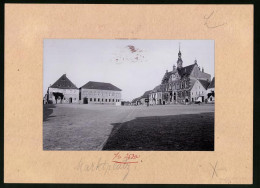 Fotografie Brück & Sohn Meissen, Ansicht Dahlen, Marktplatz Mit Gasthaus Zur Grünen Tanne & Rathaus  - Places