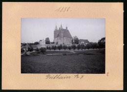 Fotografie Brück & Sohn Meissen, Ansicht Geithain, Nikolaikirche, Pfarre & Damm-Mühle  - Places