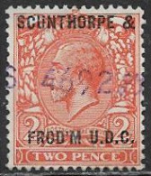 GB KGV 2d Definitive Overprinted Scunthorpe & Frod'm UDC Used [D13/1] - Revenue Stamps