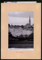Fotografie Brück & Sohn Meissen, Ansicht Radeberg, Mehrfamilienhäuser & Kirche  - Orte