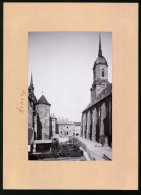 Fotografie Brück & Sohn Meissen, Ansicht Rosswein, Klosterkellerturm, Kirche & Rathaus  - Places