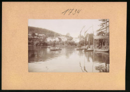 Fotografie Brück & Sohn Meissen, Ansicht Bad Elster, Luisa-See An Der Bootsstation Mit Blick Auf Den Ort  - Places