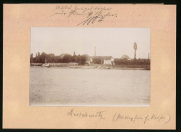 Fotografie Brück & Sohn Meissen, Ansicht Merschwitz A. Elbe, Raddampfer John Penn Mit Blick Auf Den Ort  - Places