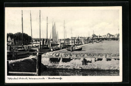 AK Lübeck-Travemünde, Uferpartie Mit Segelbooten  - Luebeck-Travemuende