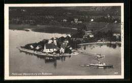 AK Wasserburg /Bodensee, Die Halbinsel Aus Der Vogelschau, Dampfer  - Wasserburg (Bodensee)