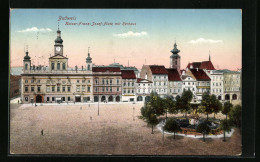 AK Budweis, Kaiser-Franz-Josef-Platz Mit Rathaus  - Repubblica Ceca