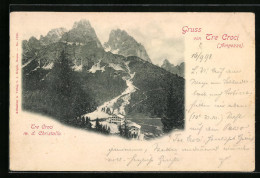 Cartolina Cortina D`Ampezzo, Tre Croci Mit D. Christallo  - Andere & Zonder Classificatie