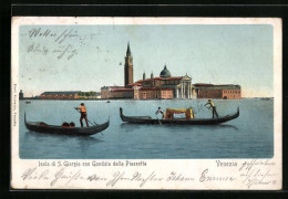 Cartolina Venezia, Isola Di S. Giorgio Con Gondola Dalla Piazetta  - Venezia (Venedig)