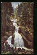 Künstler-AK Heinrich Hoffmann: Triberg /Schwarzwald, Paar In Tracht Am Wasserfall  - Other & Unclassified