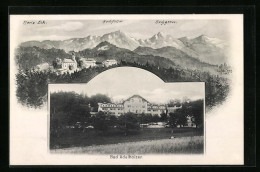 Künstler-AK Eugen Felle: Bad Adelholzen, Ortsansicht Mit Alpenpanorama, Kurhaus  - Other & Unclassified