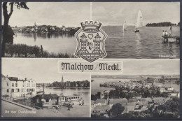 Malchow, Blick Auf Die Stadt, Fleesensee, Drehbrücke, Teilansicht, Wappen - Sonstige & Ohne Zuordnung