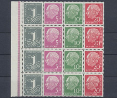 Deutschland (BRD), Michel Nr. W 18 Y II, 4er Bogenteil, Postfrisch/MNH - Se-Tenant