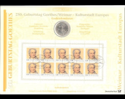 BRD, Numisblatt 3/1999, Goethe / Weimar - Kulturstadt Europas - Sonstige & Ohne Zuordnung