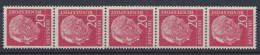 Deutschland (BRD), Michel Nr. 185 Y R 5er Streifen, Postfrisch/MNH - Rollenmarken