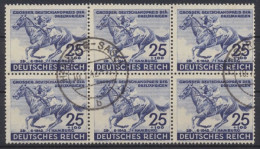 Deutsches Reich, Michel Nr. 814 6er Bogenteil, Gestempelt - Gebraucht