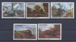 Guyana, Eisenbahn, MiNr. 3170-3174, Gestempelt - Guyana (1966-...)
