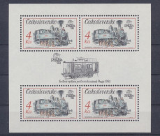 Tschechoslowakei, Eisenbahn, MiNr. Block 71, Postfrisch - Autres & Non Classés
