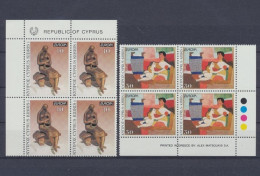 Zypern, MiNr. 803-804 Viererblock, Postfrisch - Ongebruikt