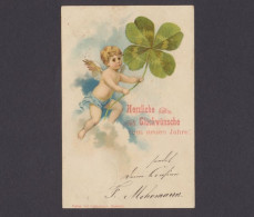 Engel Mit 4-blättrigen Kleeblatt, Neujahrsgruß - Nouvel An