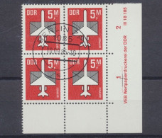 DDR, MiNr. 2967, Viererblock, Ecke Rechts Unten, Gestempelt - Used Stamps