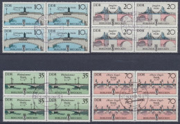 DDR, MiNr. 2972-2975 I, Viererblöcke, Gestempelt - Used Stamps