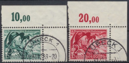 Deutsches Reich, MiNr. 684-685 Y, Eckrand Rechts Oben, Gestempelt - Oblitérés