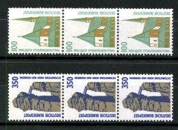 Deutschland (BRD), MiNr. 1406-1407, 3er Streifen Waag. Zählnummern, Postfrisch - Roller Precancels
