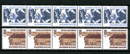 Deutschland (BRD), MiNr. 1347-1348 R I, 5er Streifen, Waag. ZN, Postfrisch - Rollenmarken