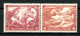 Deutsches Reich, MiNr. W 55, Falz - Zusammendrucke